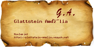Glattstein Amália névjegykártya